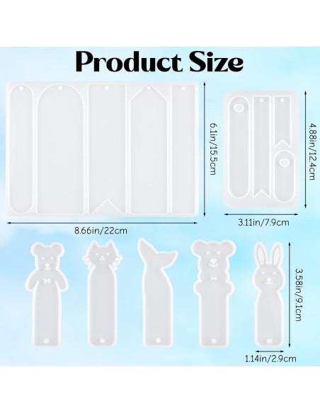 Moldes de Silicona URROMA para Resina - 7 Piezas DIY Marcadores