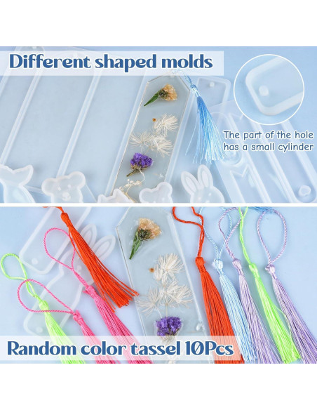 Moldes de Silicona URROMA para Resina - 7 Piezas DIY Marcadores