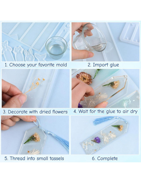 Moldes de Silicona URROMA para Resina - 7 Piezas DIY Marcadores