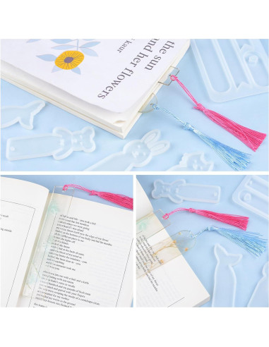 Moldes de Silicona URROMA para Resina - 7 Piezas DIY Marcadores