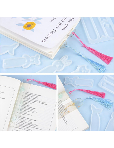 Moldes de Silicona URROMA para Resina - 7 Piezas DIY Marcadores