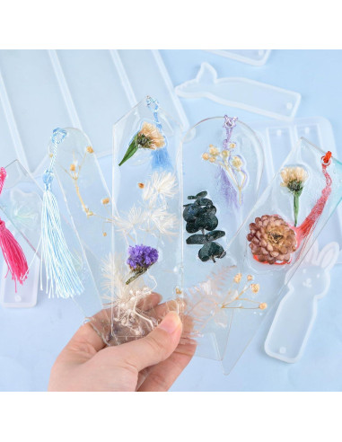 Moldes de Silicona URROMA para Resina - 7 Piezas DIY Marcadores