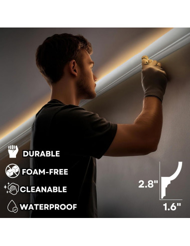 Juego de 7 Piezas de Moldura de Zócalo LED TUALCA 239.9 cm