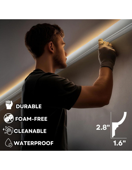 Juego de 7 Piezas de Moldura de Zócalo LED TUALCA 239.9 cm