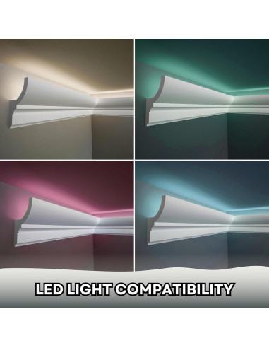 Juego de 7 Piezas de Moldura de Zócalo LED TUALCA 239.9 cm