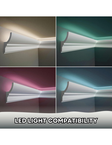 Juego de 7 Piezas de Moldura de Zócalo LED TUALCA 239.9 cm