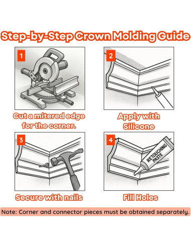 Juego de 7 Piezas de Moldura de Zócalo LED TUALCA 239.9 cm