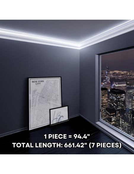 Juego de 7 Piezas de Moldura de Zócalo LED TUALCA 239.9 cm