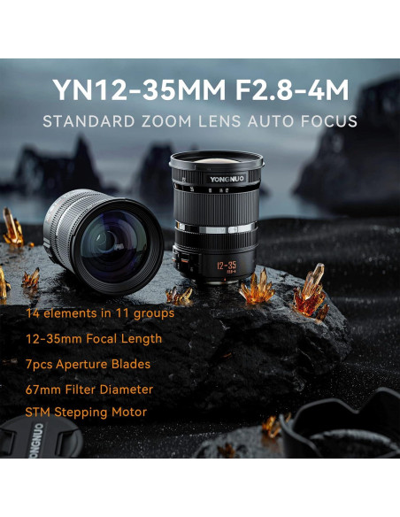 Lente Zoom Estándar YONGNUO YN12-35mm F2.8-4M para Micro Cuatro Tercios Lente Zoom Estándar YONGNUO YN12-35mm F2.8-4M para Micro Cuatro Tercios