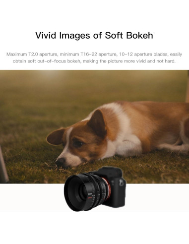 Lente de Cine 35mm T2.0 7artisans para Cámaras Sony E