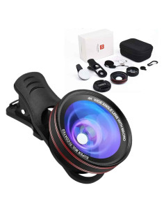 Kit de Lentes para Smartphone 4K HD - Gran Angular 0.45X y Macro 15X