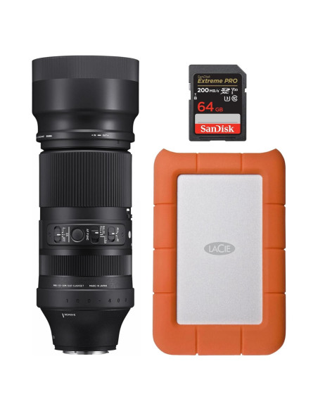 Lente Sigma 100-400mm F5-6.3 DG DN OS para Fujifilm X + Accesorios Lente Sigma 100-400mm F5-6.3 DG DN OS para Fujifilm X + Accesorios