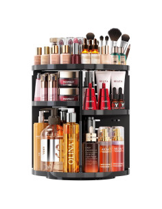 Organizador de Maquillaje Auxmir 9 Capas Giratorio Negro