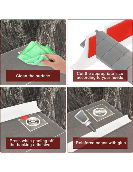 Barrera de Ducha Plegable uxcell 200 cm Silicona Blanca