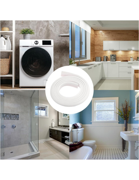 Barrera de Ducha Plegable uxcell 200 cm Silicona Blanca