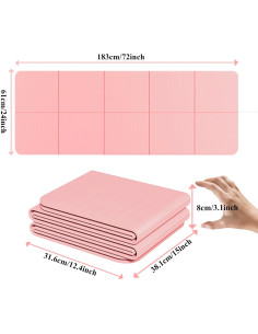 Alfombrilla de Yoga Plegable Buminee Antideslizante 0.61 cm 2