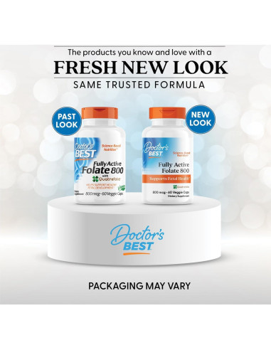 Folato Activo Doctor's Best 800mg Quatrefolic 60 Cápsulas Veganas