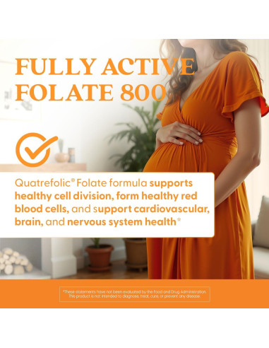 Folato Activo Doctor's Best 800mg Quatrefolic 60 Cápsulas Veganas