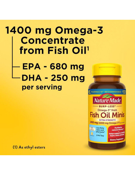 Suplemento Omega 3 Nature Made 1400 mg Sin Eructos 60 Gelatinas Suplemento Omega 3 Nature Made 1400 mg Sin Eructos 60 Gelatinas