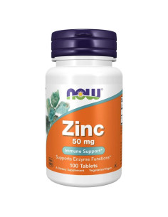 Zinc 50 mg NOW Foods 100 Tabletas Kosher