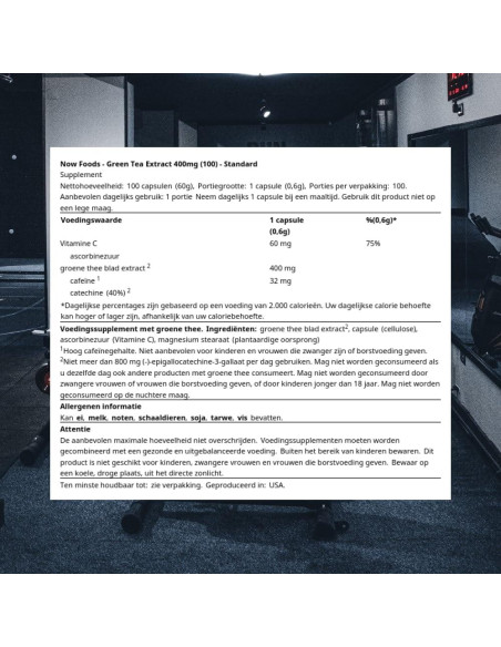 Extracto de Té Verde Now Foods 400mg 100 Cápsulas Veganas Extracto de Té Verde Now Foods 400mg 100 Cápsulas Veganas