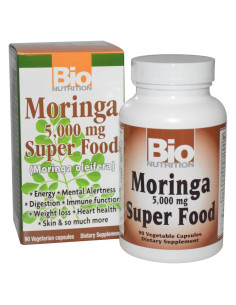 Suplemento Moringa Oleifera Bio Nutrition 5000mg 90 Cápsulas