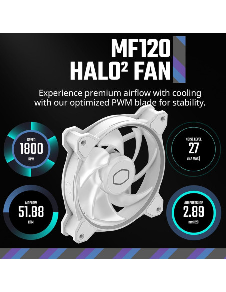 Cooler Master Hyper 212 Halo Enfriador de CPU Blanco 15.4cm