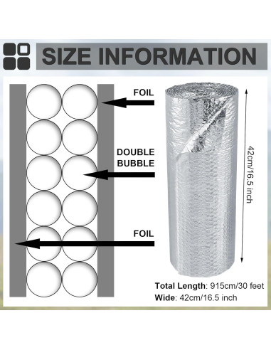 Aislante Reflectante de Aluminio Amylove 42 cm x 9.15 m