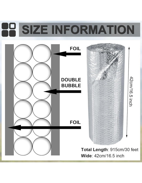 Aislante Reflectante de Aluminio Amylove 42 cm x 9.15 m