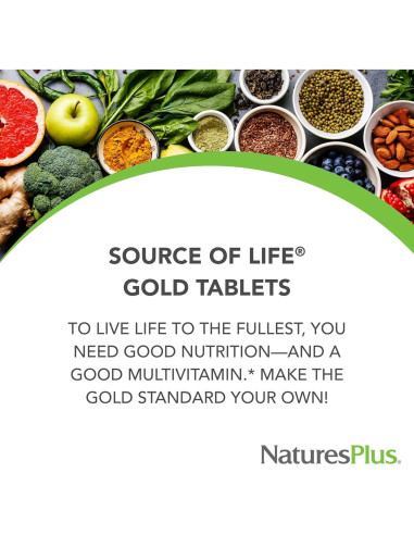 Natures Plus Fuente de Vida Oro Multivitamina 90 Tabletas