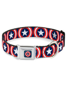 Collar de Perro Buckle-Down Capitán América Azul Marino 3.81 cm