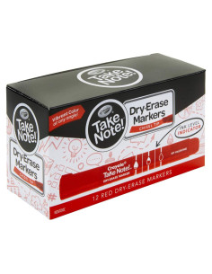 Marcadores Borrables Crayola Take Note Rojos 12 Unidades