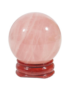 Bola de Cristal de Cuarzo Rosa 40 mm Loveliome con Soporte