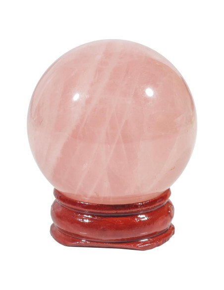 Bola de Cristal de Cuarzo Rosa 40 mm Loveliome con Soporte