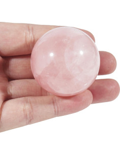Bola de Cristal de Cuarzo Rosa 40 mm Loveliome con Soporte 2