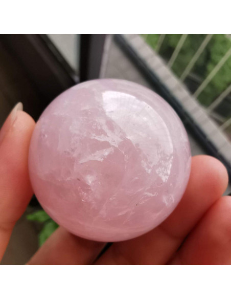 Bola de Cristal de Cuarzo Rosa 40 mm Loveliome con Soporte