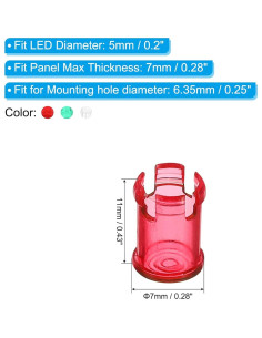 Tapa de Diodo LED 5mm PATIKIL 30 Piezas Multicolor 2