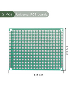 Placas PCB Universales YOKIVE 2 Pcs 70x90mm Verde FR-4 2