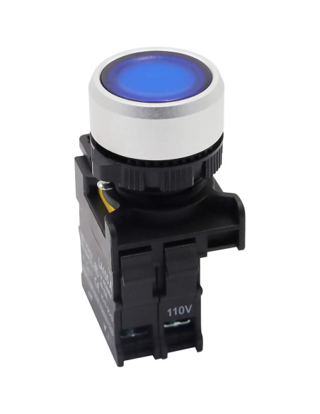 Interruptor de Botón LED Azul mxuteuk 22mm IP65 10A 600V