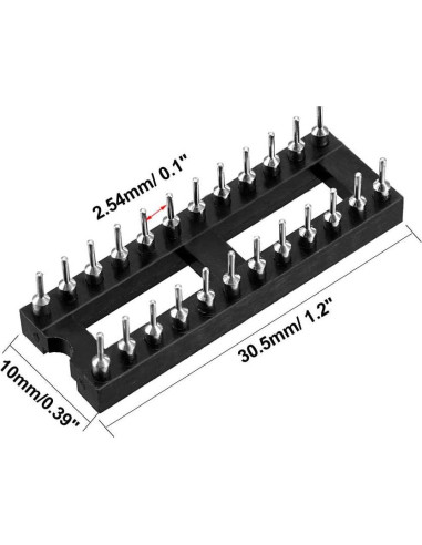 Adaptador Zócalo DIP IC uxcell 2 Piezas 24 Pines 2.54mm