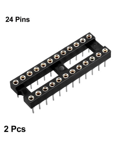 Adaptador Zócalo DIP IC uxcell 2 Piezas 24 Pines 2.54mm