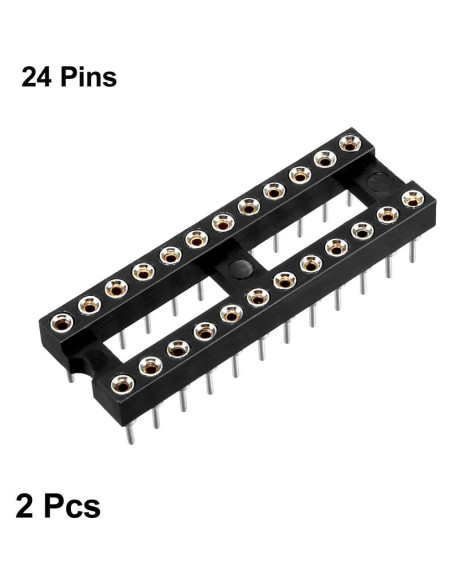 Adaptador Zócalo DIP IC uxcell 2 Piezas 24 Pines 2.54mm