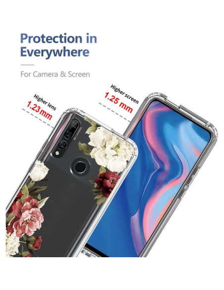 Funda Huawei Y9 Prime 2019 con Protector Vidrio Templado Floral Funda Huawei Y9 Prime 2019 con Protector Vidrio Templado Floral