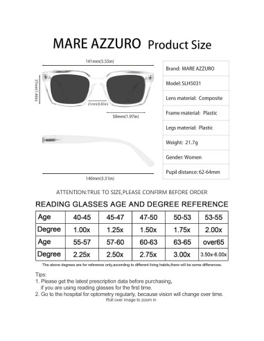 Gafas de Sol Lectoras MARE AZZURO 2.75 UV400 Mujeres