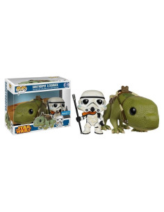 Conjunto Coleccionable Funko Pop Star Wars Sandtrooper y Dewback