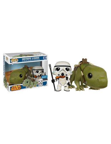 Conjunto Coleccionable Funko Pop Star Wars Sandtrooper y Dewback