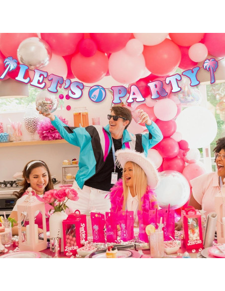 Banner Premium "Vamos a Fiestear" Malibu Barbie 25.4 cm x 3.66 m