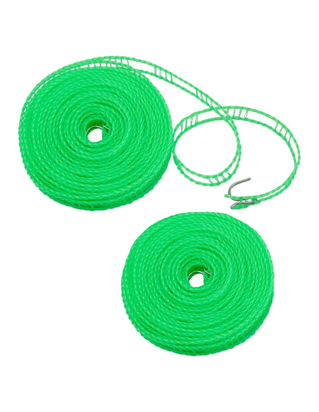 Cuerda de Ropa de Viaje WisePoint 16m con 2 Ganchos Verde