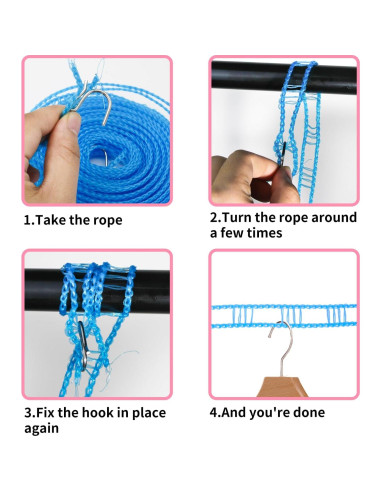 Cuerda de Ropa de Viaje WisePoint 16m con 2 Ganchos Verde