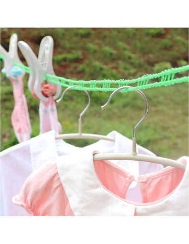 Cuerda de Ropa de Viaje WisePoint 16m con 2 Ganchos Verde